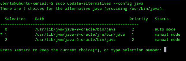 Install Oracle Java 9 on Ubuntu 16.04 - Configure Oracle Java 9 as default Java